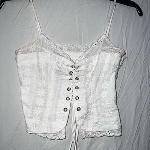 Princess Polly White Lace-Up Camisole
